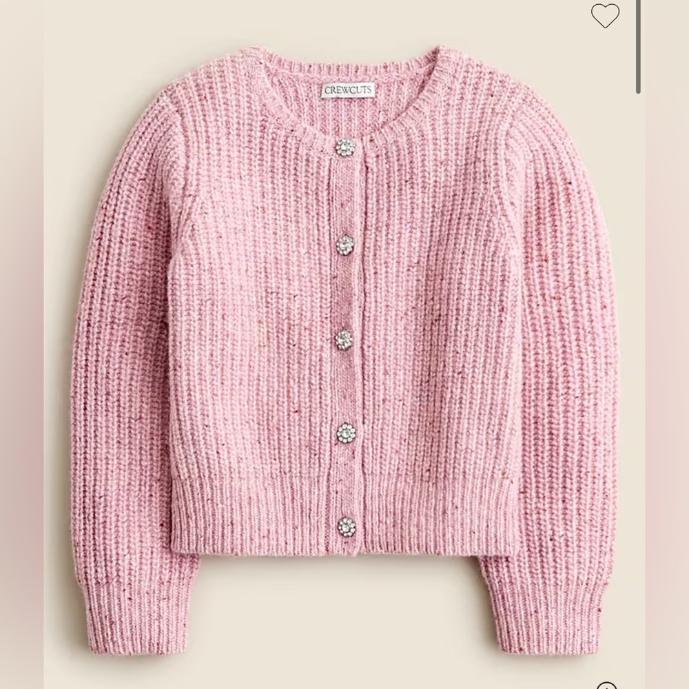 Crewcuts jewel button pink cardigan